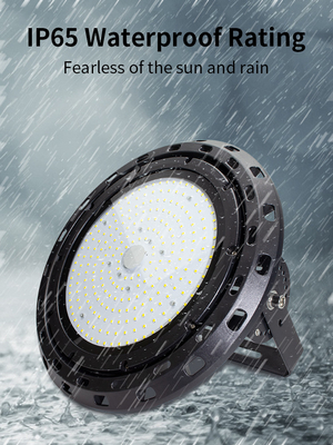 Black UFO LED High Bay Light with Aluminum Shell Materials -30 To 90 Degree